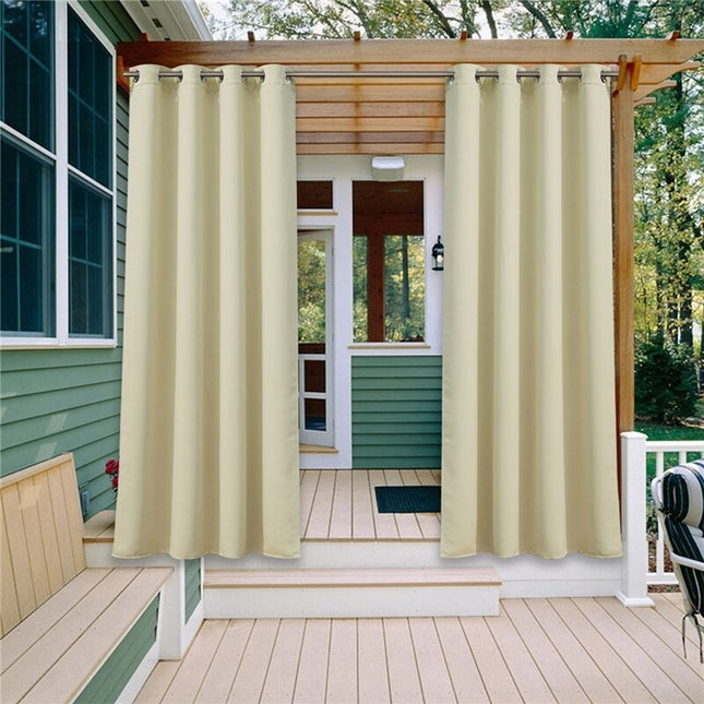 Cortina exterior para terraza con ojales