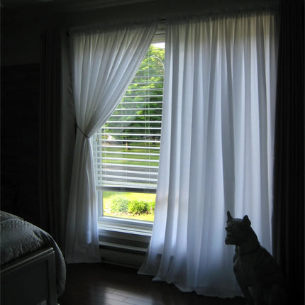 Cortina Visillo Blanco Tela Ligera
