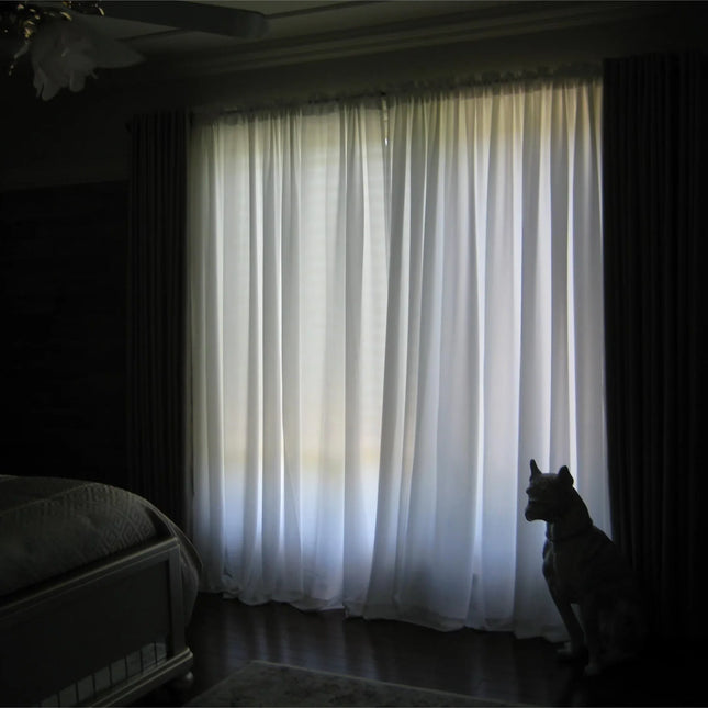 Cortina Visillo Blanco Tela Ligera