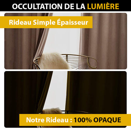 Cortina opaca de terciopelo beige