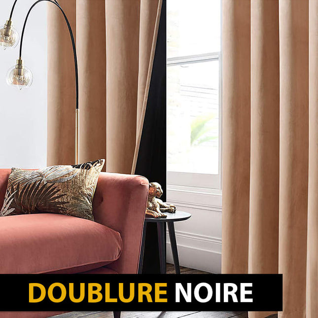 Cortina opaca de terciopelo beige