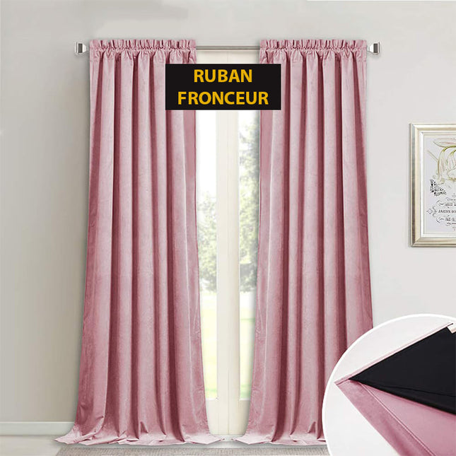 Cortina Térmica Terciopelo Rosa Palo