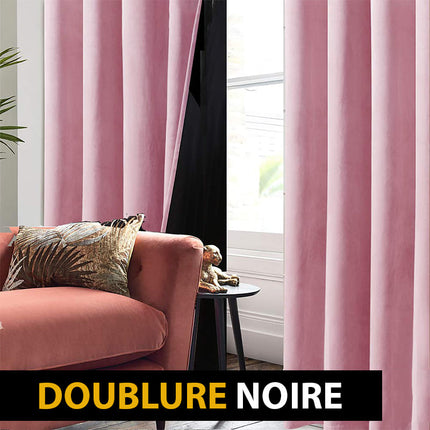 Cortina Térmica Terciopelo Rosa Palo