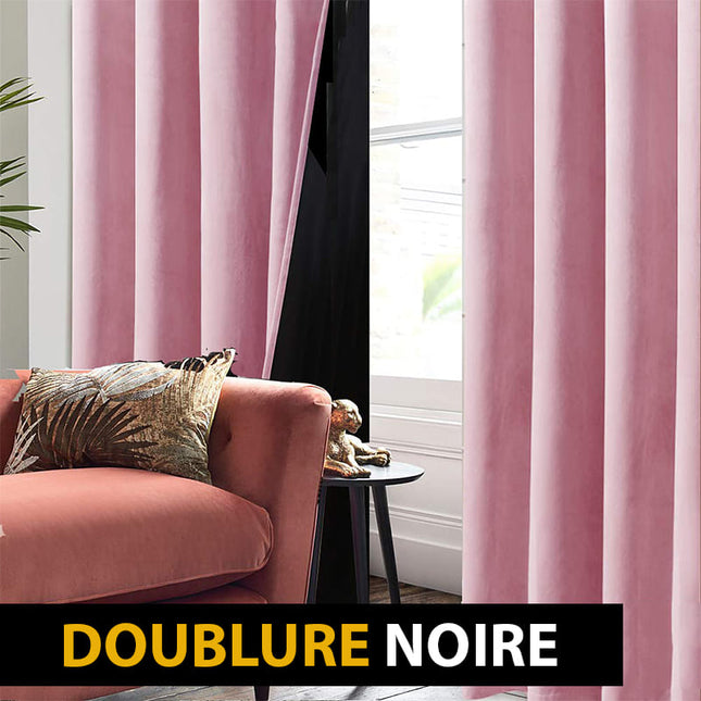 Cortina Térmica Terciopelo Rosa Palo