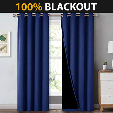 Cortina blackout térmica color azul marino