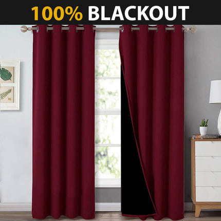 Cortina Térmica Opaca Color Burdeos