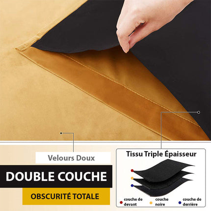 Cortina Opaca de Terciopelo Amarillo Mostaza