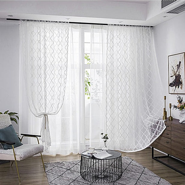 Visillo con estampado geométrico marroquí