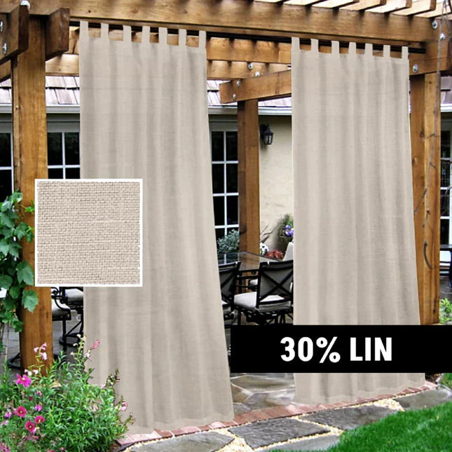 Cortina de lino para porche exterior