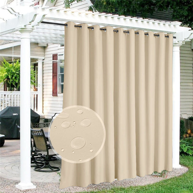 Cortina de exterior resistente color beige