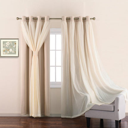 Cortina opaca doble con visillo integrado