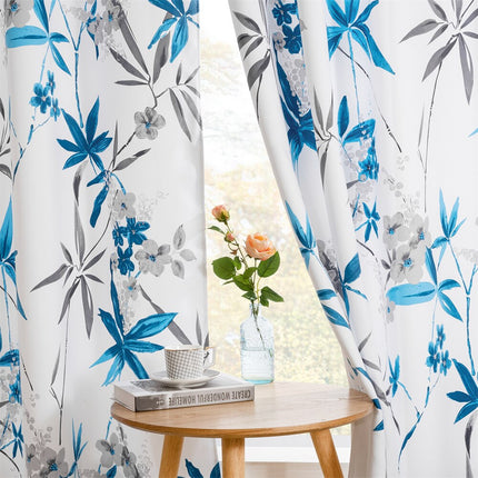 Cortina con estampado de bambú floral