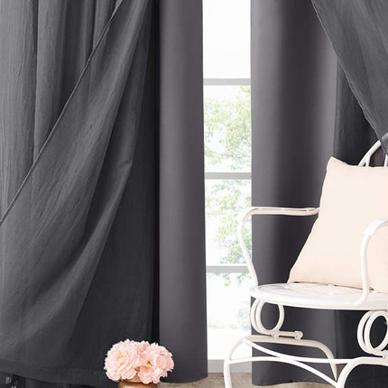 Cortina opaca doble con visillo integrado