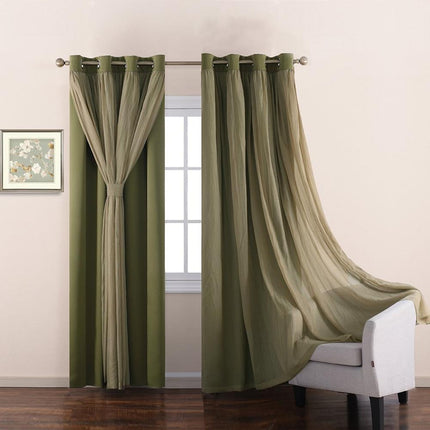 Cortina opaca doble con visillo integrado