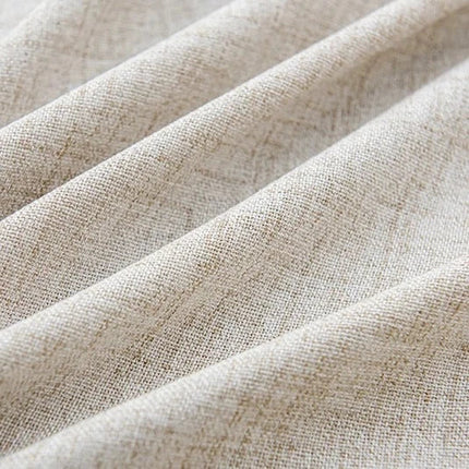 Visillo de lino beige con borde