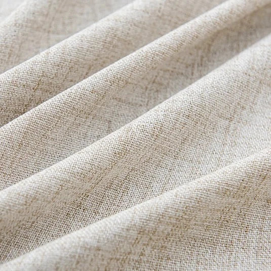 Visillo de lino beige con borde