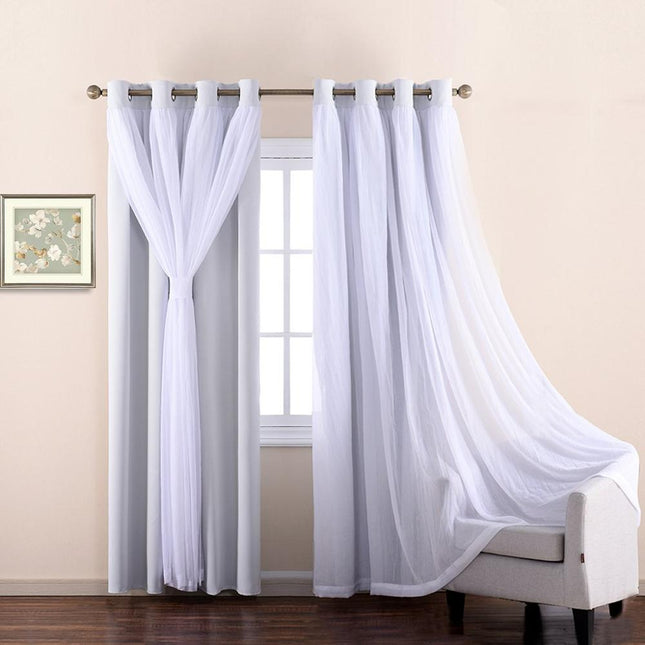 Cortina opaca doble con visillo integrado