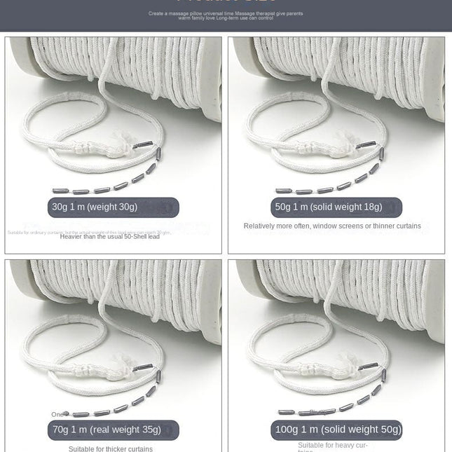 Cordón plomado para dobladillo de cortina