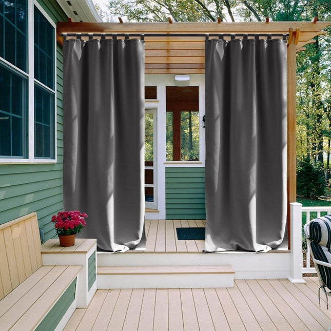 Cortina de exterior con presillas para pérgola