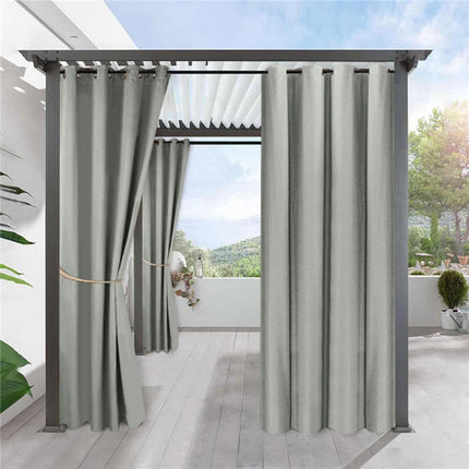 Cortina impermeable gris para balcón exterior