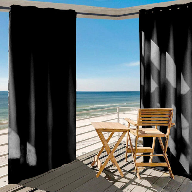 Cortina de exterior negra impermeable