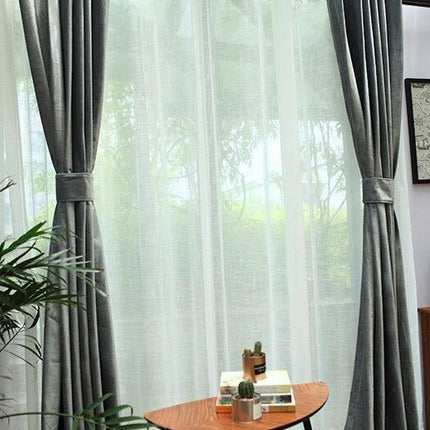 Cortina opaca gris con efecto satinado