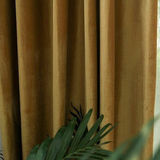 Cortina Opaca Satinada Color Ocre