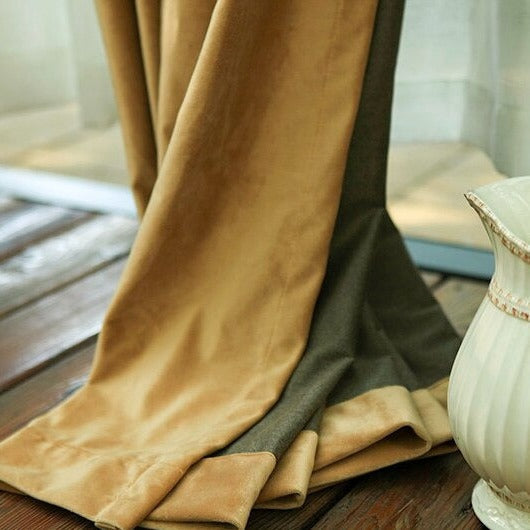 Cortina Opaca Satinada Color Ocre