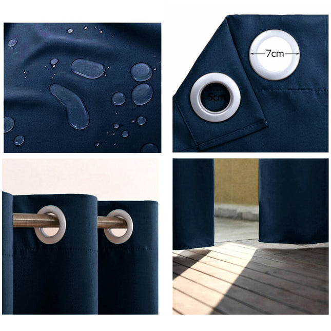 Cortina de exterior impermeable azul oscuro