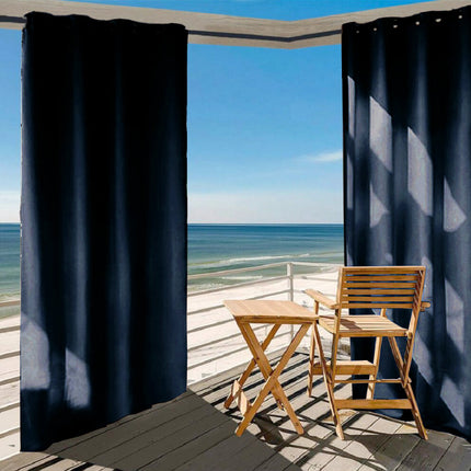 Cortina de exterior impermeable azul oscuro