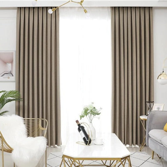 Cortina de salón moderna beige oscuro