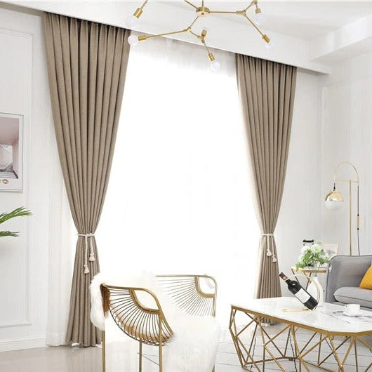 Cortina de salón moderna beige oscuro