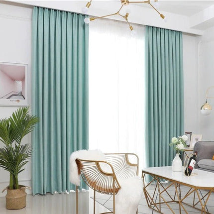 Cortina Semi-Opaca Salón color Turquesa