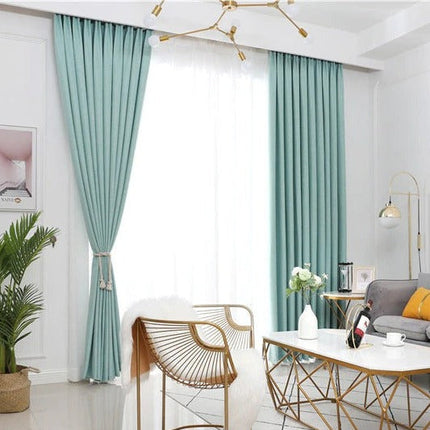 Cortina Semi-Opaca Salón color Turquesa