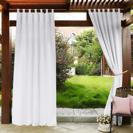 Cortina para pérgola exterior con trabillas