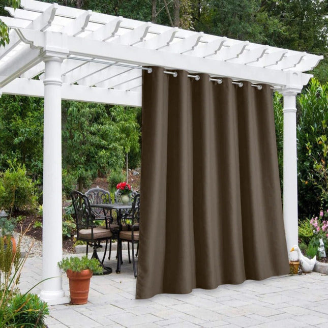 Cortina Exterior Impermeable Color Marrón