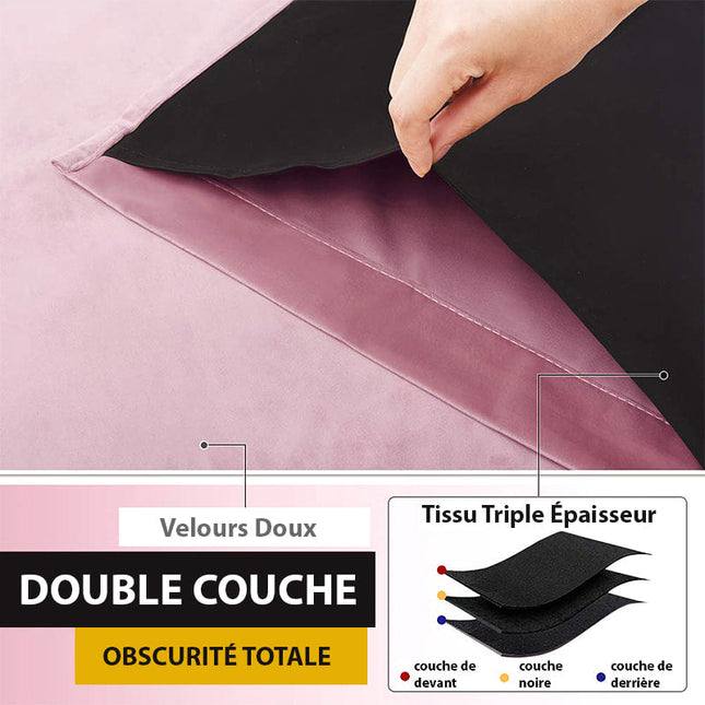 Cortina Térmica Terciopelo Rosa Palo