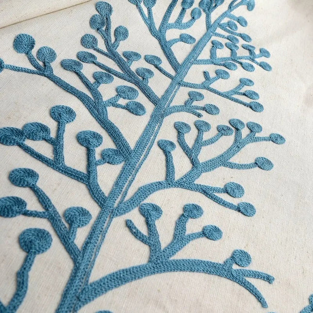 Cortina opaca bordada con efecto lino