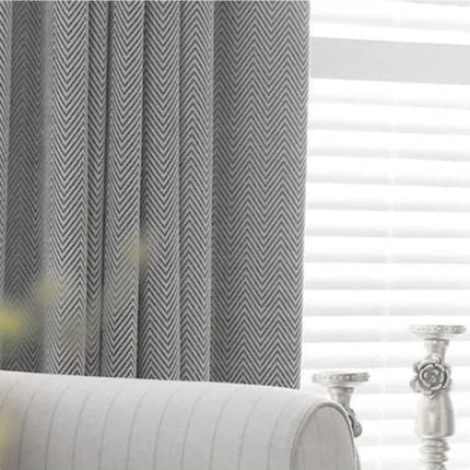 Cortina opaca espiga gris claro