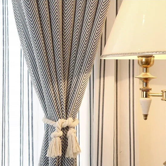 Cortina opaca espiga gris claro