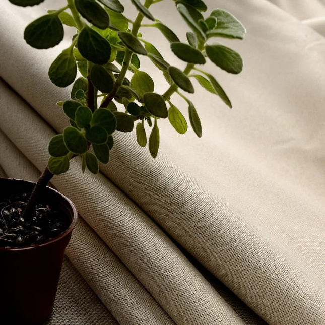 Cortina opaca lisa beige para salón