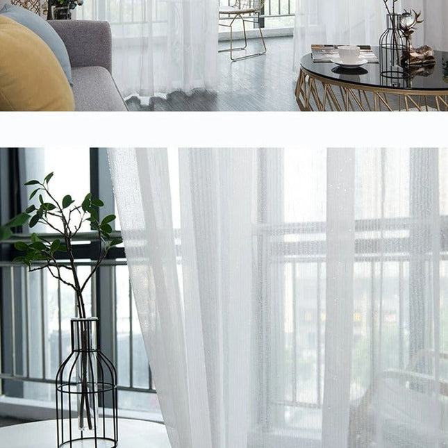 Visillo brillante con hilos de lúrex