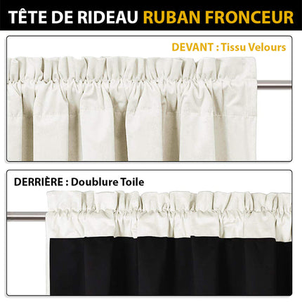 Cortina opaca de terciopelo blanco térmico