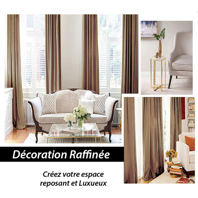 Cortina térmica de terciopelo salmón