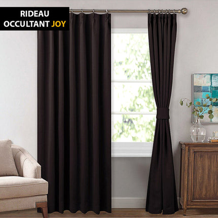 Cortina oscurecedora para habitación marrón
