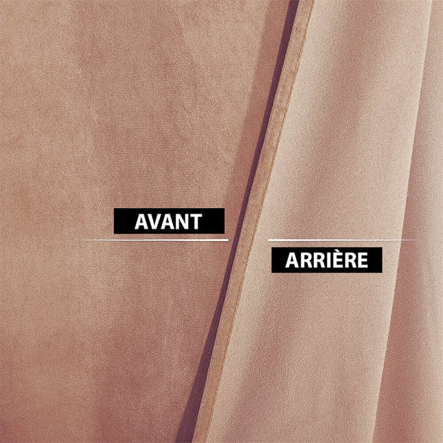 Cortina térmica de terciopelo salmón