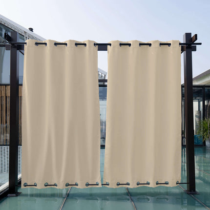 Cortina de pérgola impermeable color beige