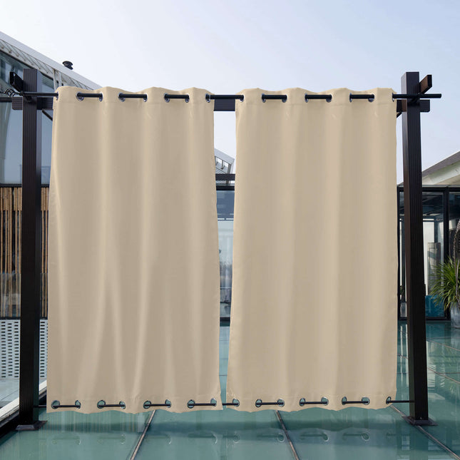 Cortina de pérgola impermeable color beige