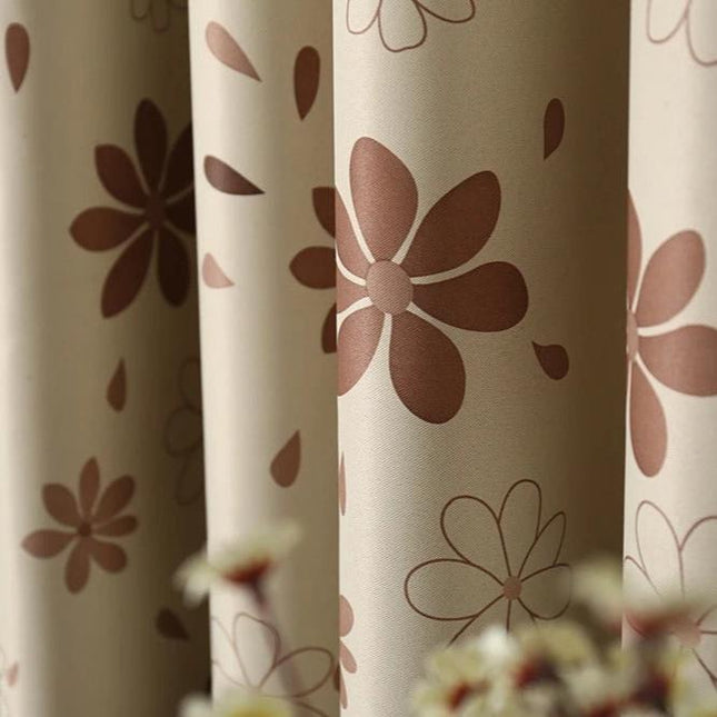 Cortina Opaca Infantil con Flores Modernas