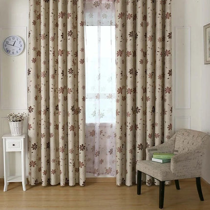 Cortina Opaca Infantil con Flores Modernas